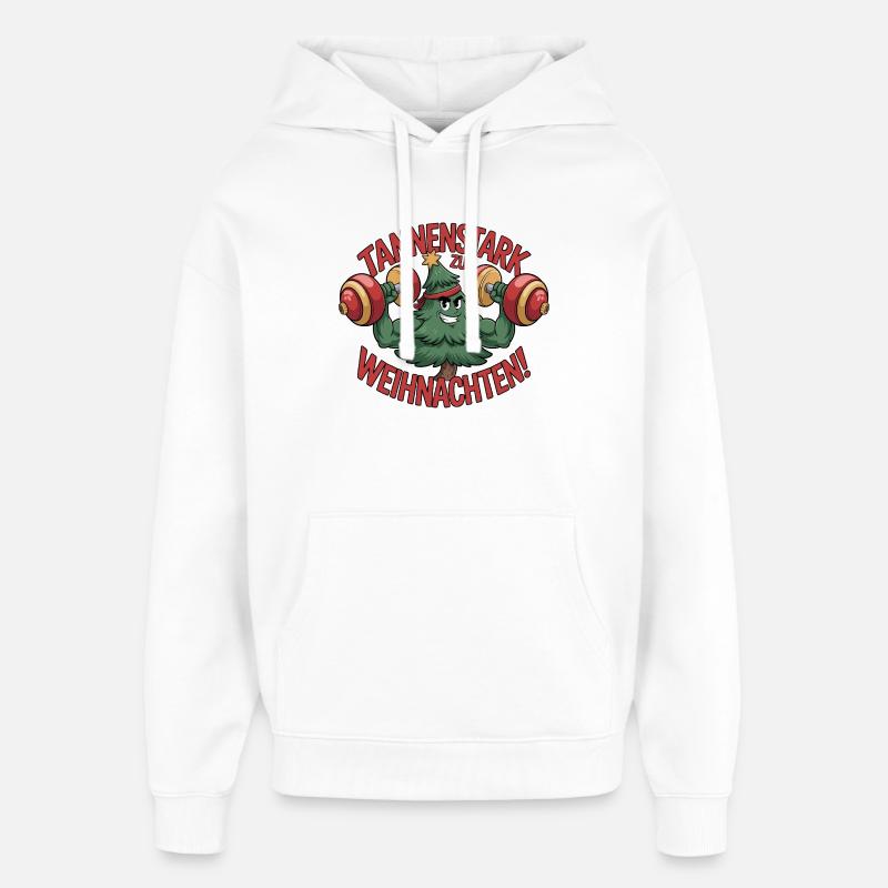Fir Strong Drôle à Noël - Sweat à capuche unisexe Stanley/Stella Oversized - blanc