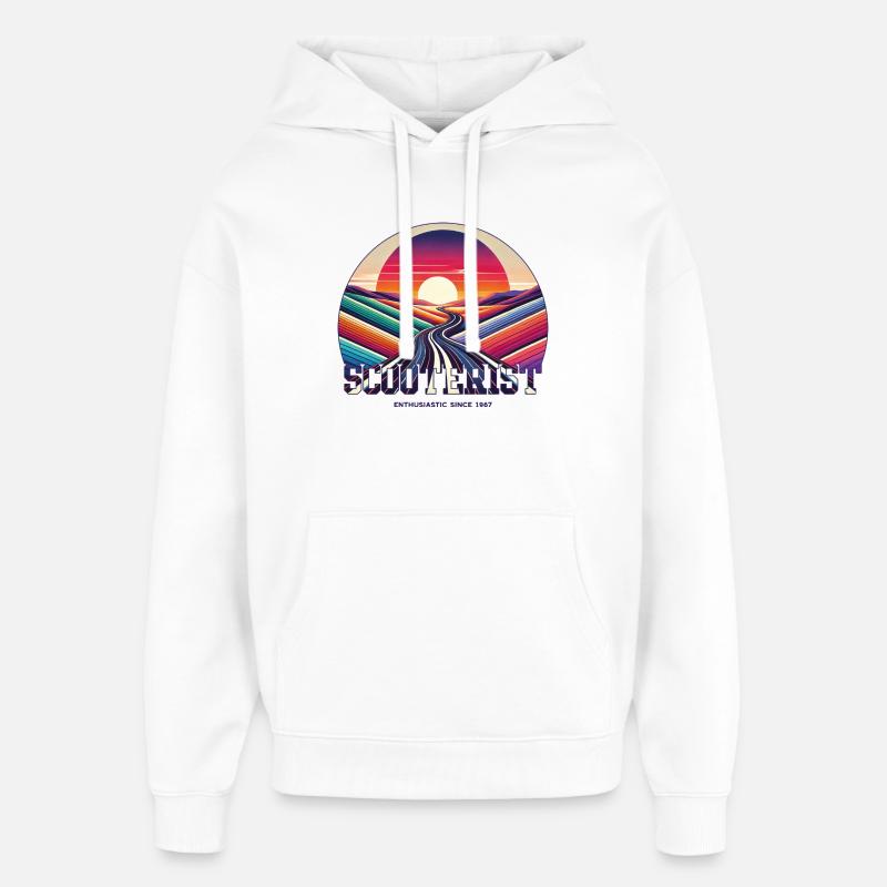 Trottinette Rainbow Road Sunset Scooter - Sweat à capuche unisexe Stanley/Stella Oversized - blanc