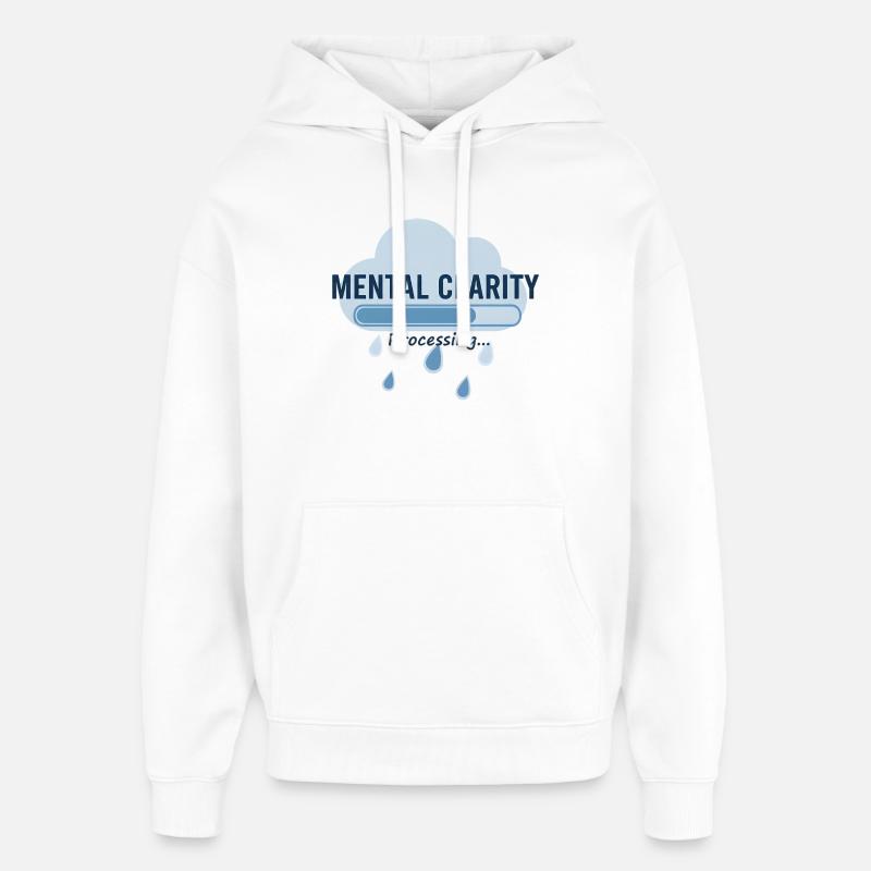 Mental Clarity - Mind Processing Progress Bar - Oversized Unisex Hoodie by Stanley/Stella - white