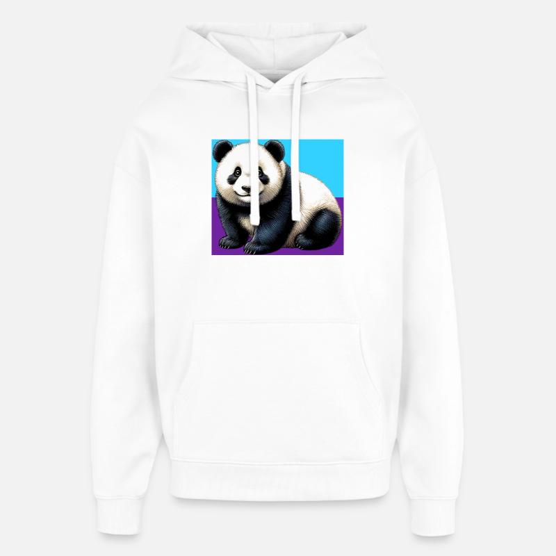 panda - Sweat à capuche unisexe Stanley/Stella Oversized - blanc