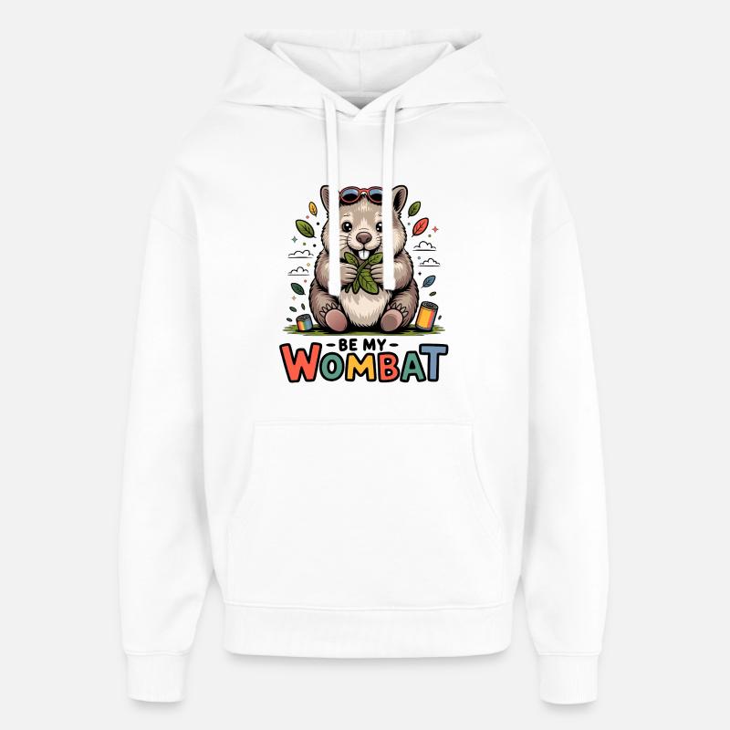 Doux amour de Wombat - Sweat à capuche unisexe Stanley/Stella Oversized - blanc