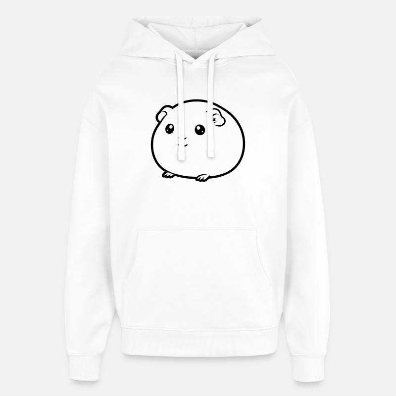 Silhouette de bande dessinée cobaye grasse - Sweat à capuche unisexe Stanley/Stella Oversized - blanc