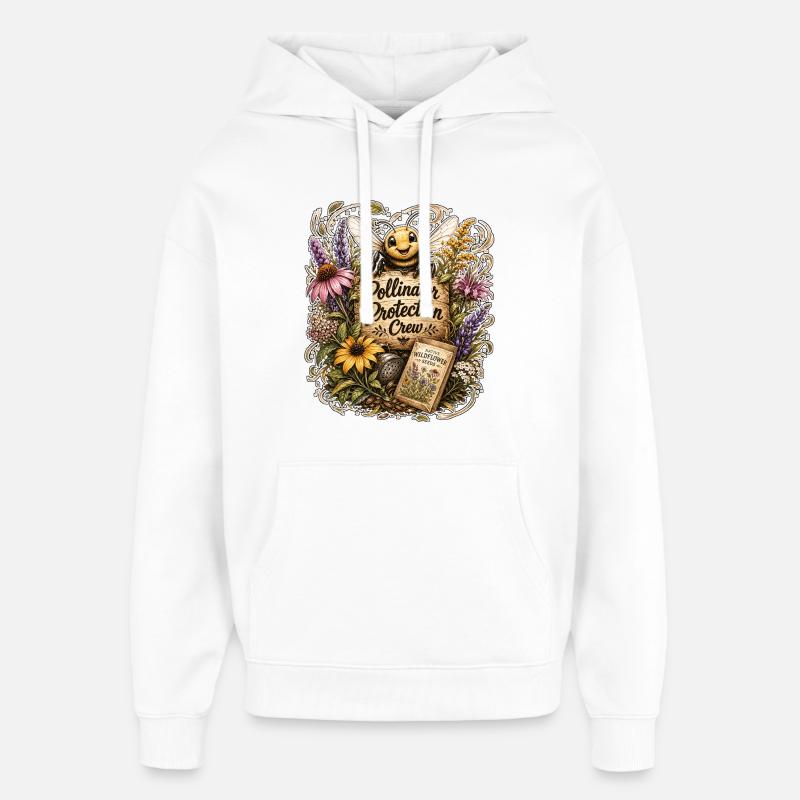 Équipe de protection des pollinisateurs - Sweat à capuche unisexe Stanley/Stella Oversized - blanc