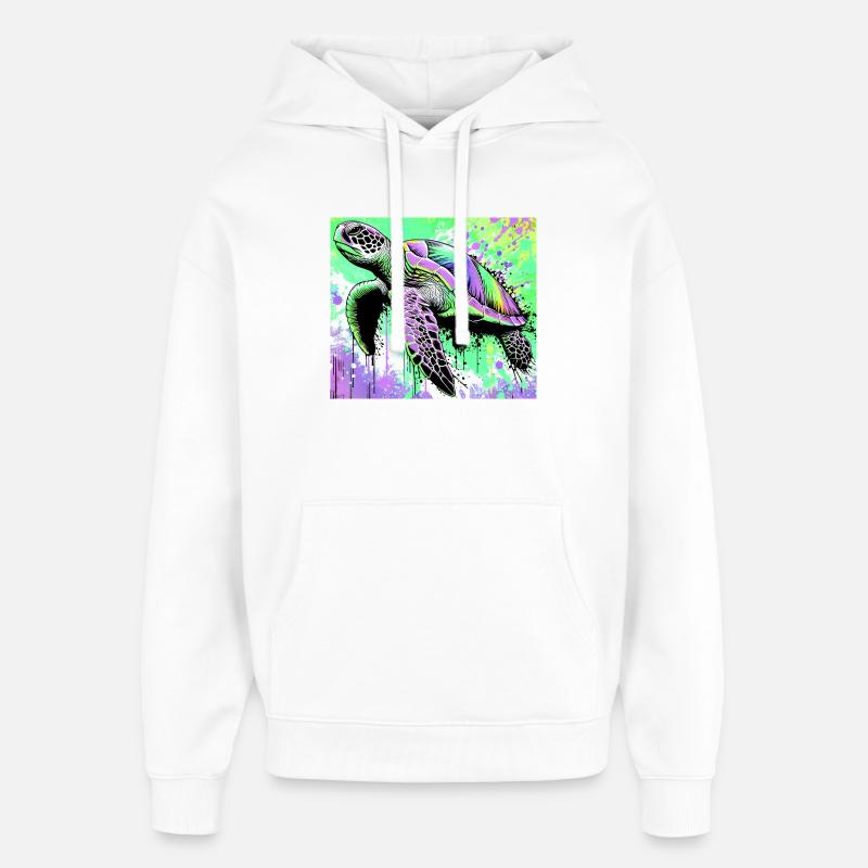 turtle - Oversized Unisex Hoodie by Stanley/Stella - white