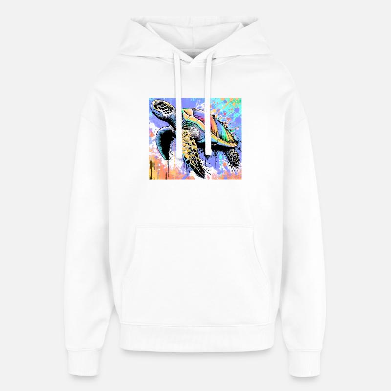 turtle - Oversized Unisex Hoodie by Stanley/Stella - white