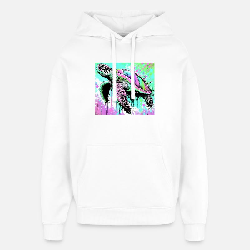 turtle - Oversized Unisex Hoodie by Stanley/Stella - white