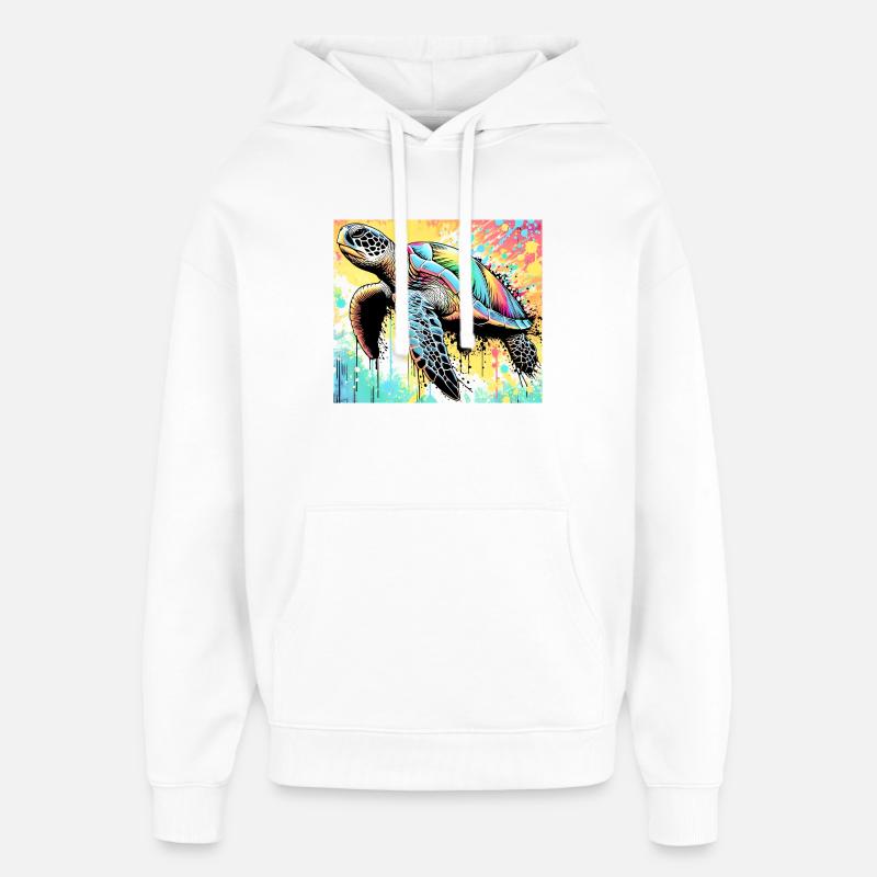 turtle - Oversized Unisex Hoodie by Stanley/Stella - white