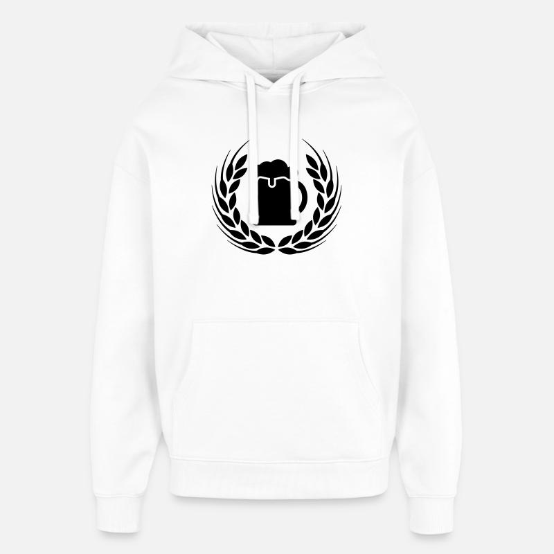 Gerbe de blé de bière - Sweat à capuche unisexe Stanley/Stella Oversized - blanc