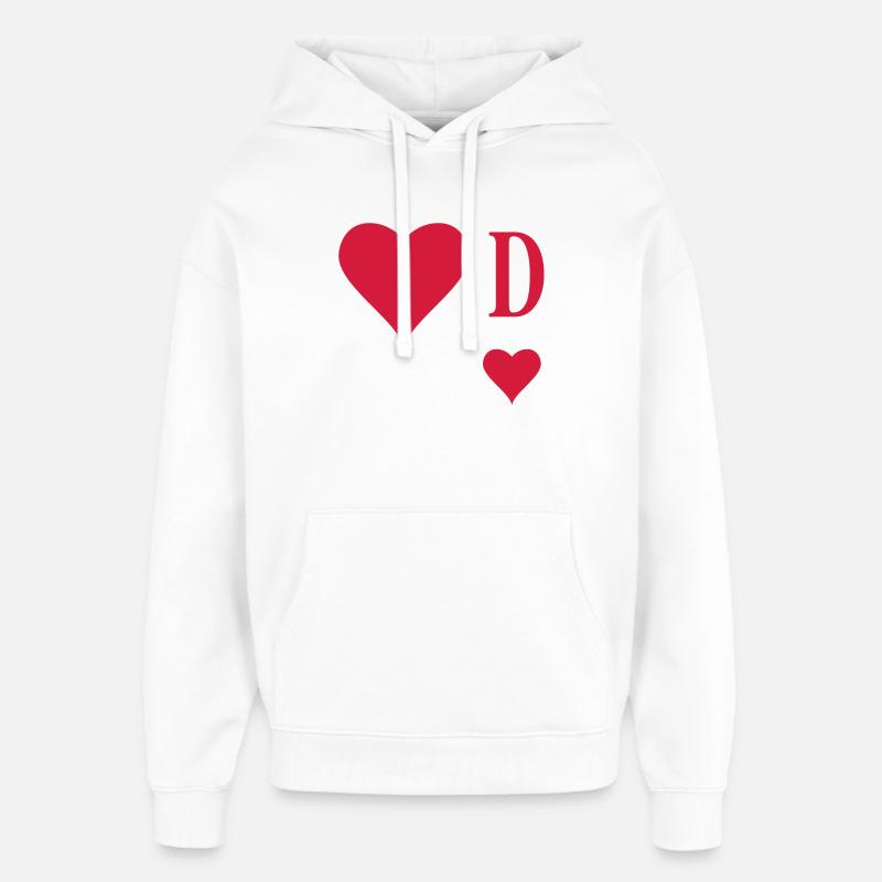 Herz Dame | Herz Königin | D - Sweat à capuche unisexe Stanley/Stella Oversized - blanc