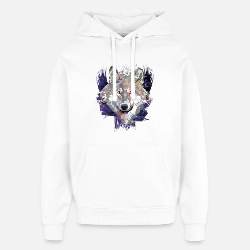 Wolf | Tier | Grauer Wolf - Oversized Unisex Hoodie von Stanley/Stella - Weiß
