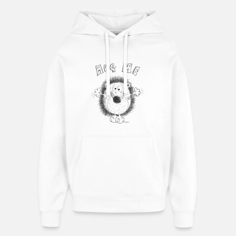 Hug Me Hérisson - Sweat à capuche unisexe Stanley/Stella Oversized - blanc