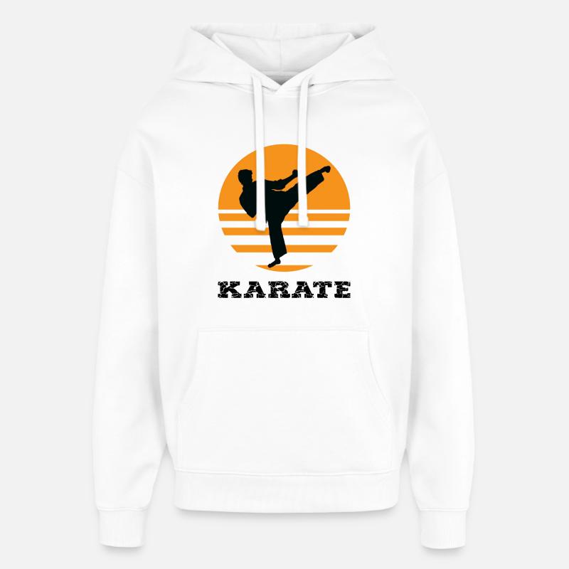 karaté - Sweat à capuche unisexe Stanley/Stella Oversized - blanc