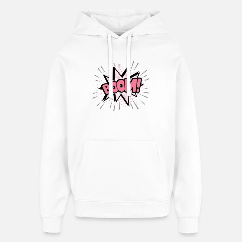 Boum rose - Sweat à capuche unisexe Stanley/Stella Oversized - blanc