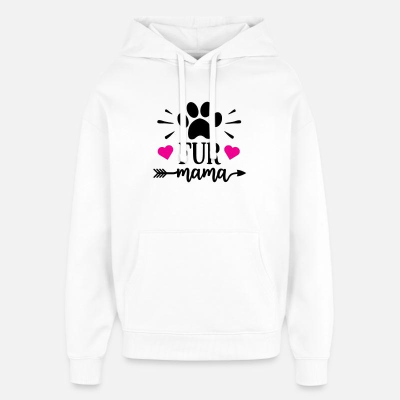 Maman à fourrure - Sweat à capuche unisexe Stanley/Stella Oversized - blanc