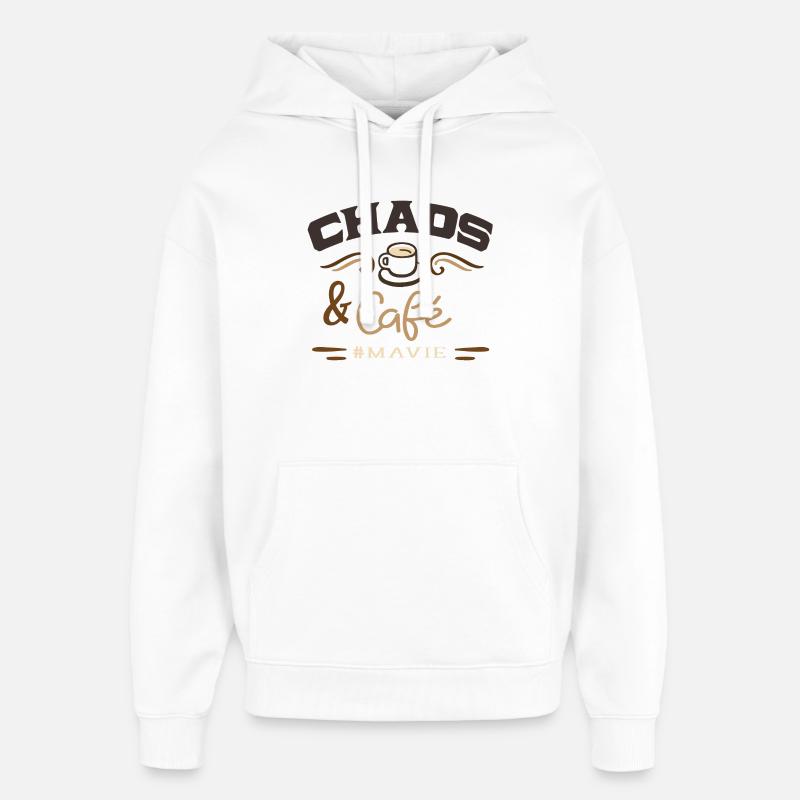 chaos et café #mavie - Sweat à capuche unisexe Stanley/Stella Oversized - blanc