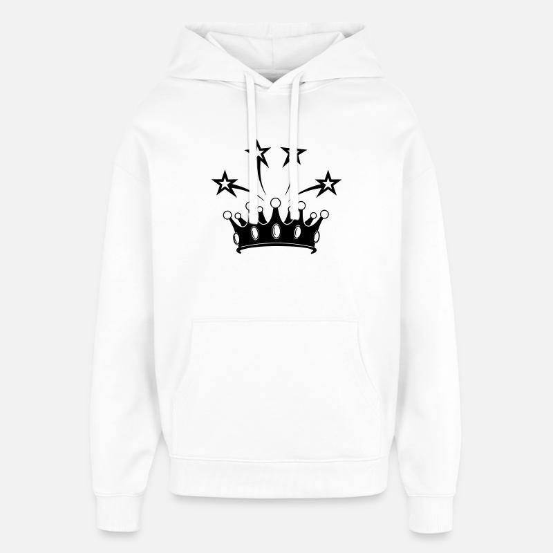 Couronne avec étoiles - Sweat à capuche unisexe Stanley/Stella Oversized - blanc