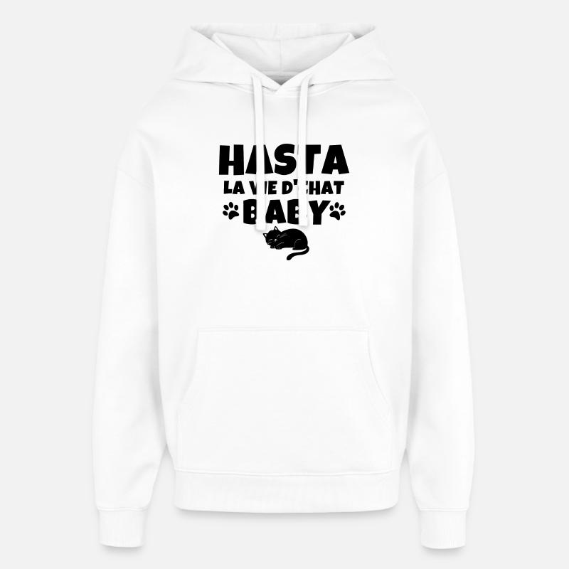 chat, chat mignon, chat doux - Sweat à capuche unisexe Stanley/Stella Oversized - blanc