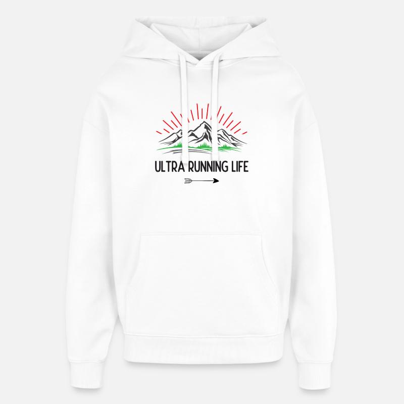 Durée de vie ultra running - Sweat à capuche unisexe Stanley/Stella Oversized - blanc