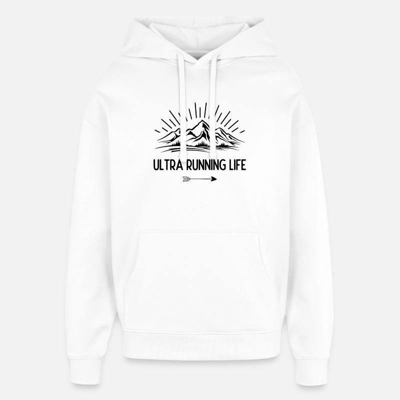 Durée de vie ultra running - Sweat à capuche unisexe Stanley/Stella Oversized - blanc
