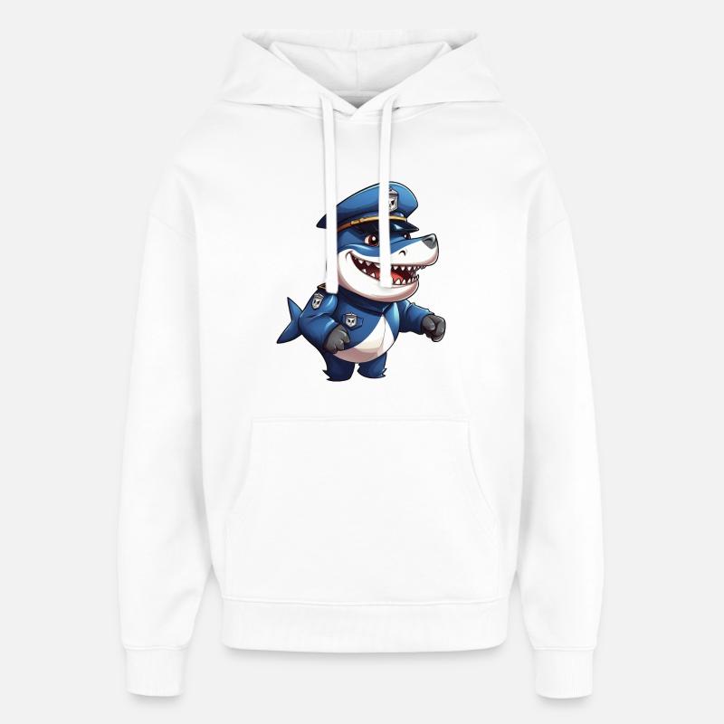 Police des requins - Sweat à capuche unisexe Stanley/Stella Oversized - blanc