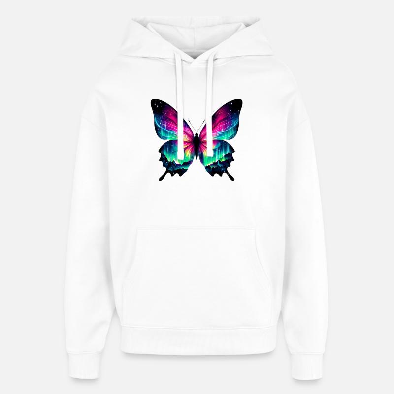 Papillon - Sweat à capuche unisexe Stanley/Stella Oversized - blanc
