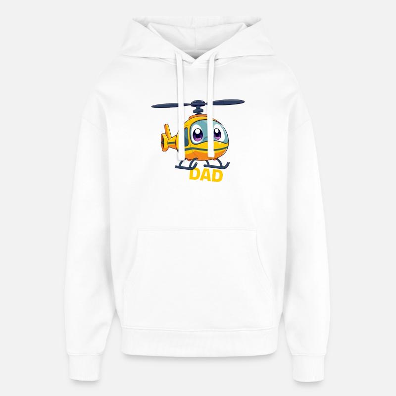 Papa hélicoptère - Sweat à capuche unisexe Stanley/Stella Oversized - blanc