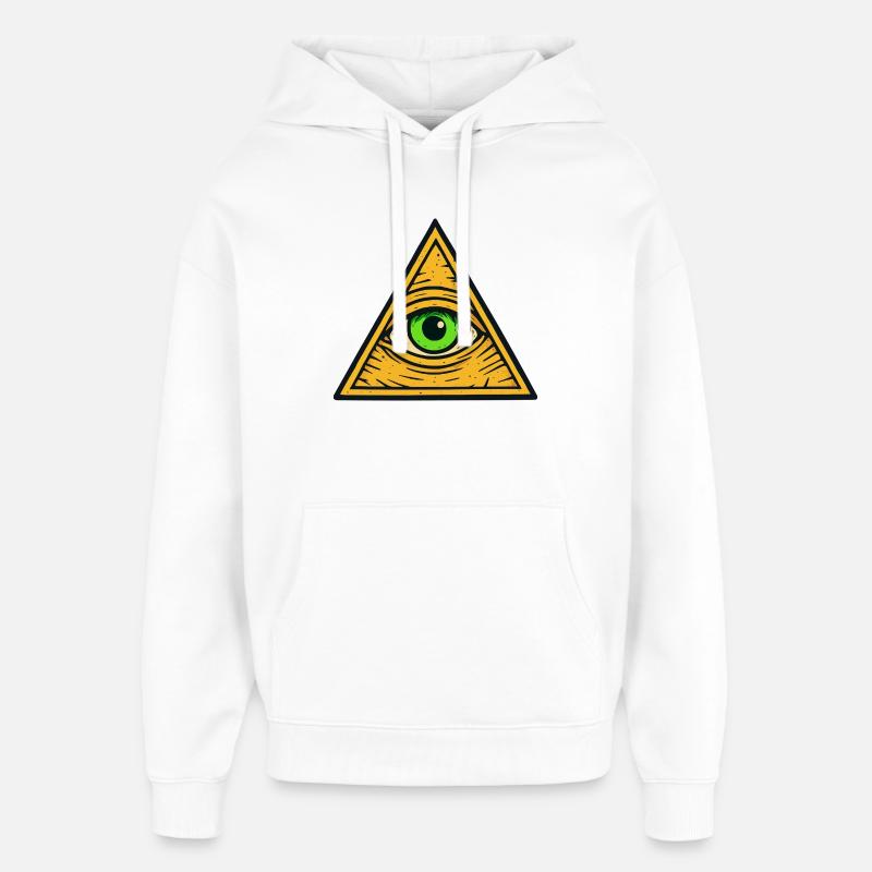 Triangle de l’œil qui voit tout - Sweat à capuche unisexe Stanley/Stella Oversized - blanc