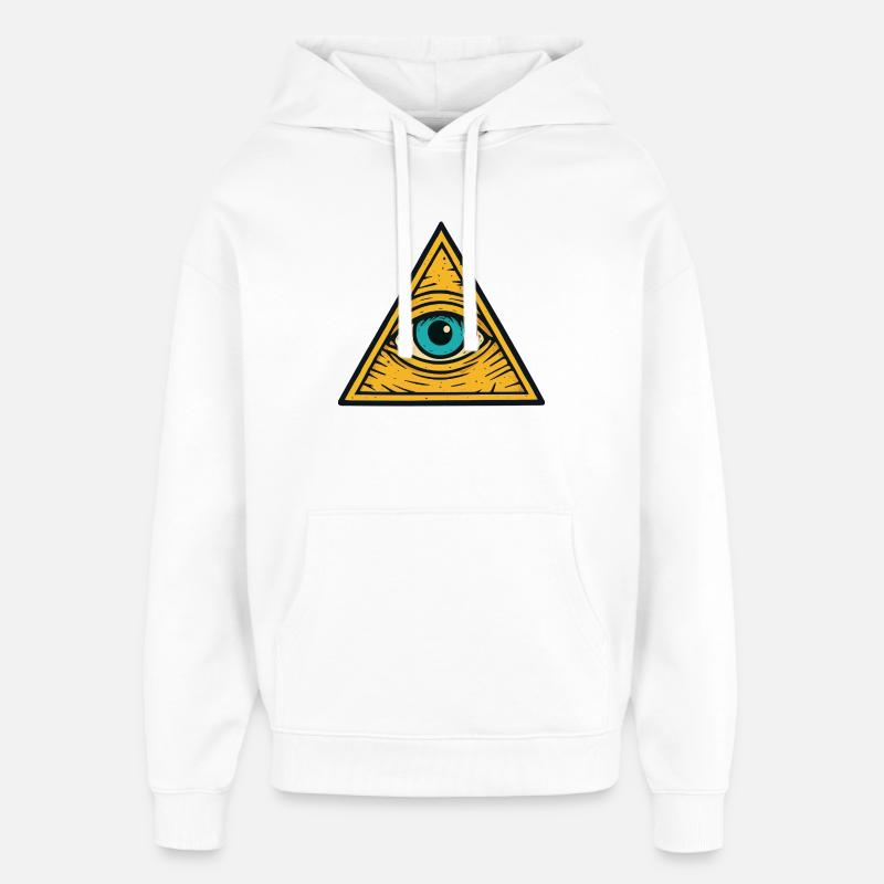 Oeil dans l’illustration du triangle - Sweat à capuche unisexe Stanley/Stella Oversized - blanc