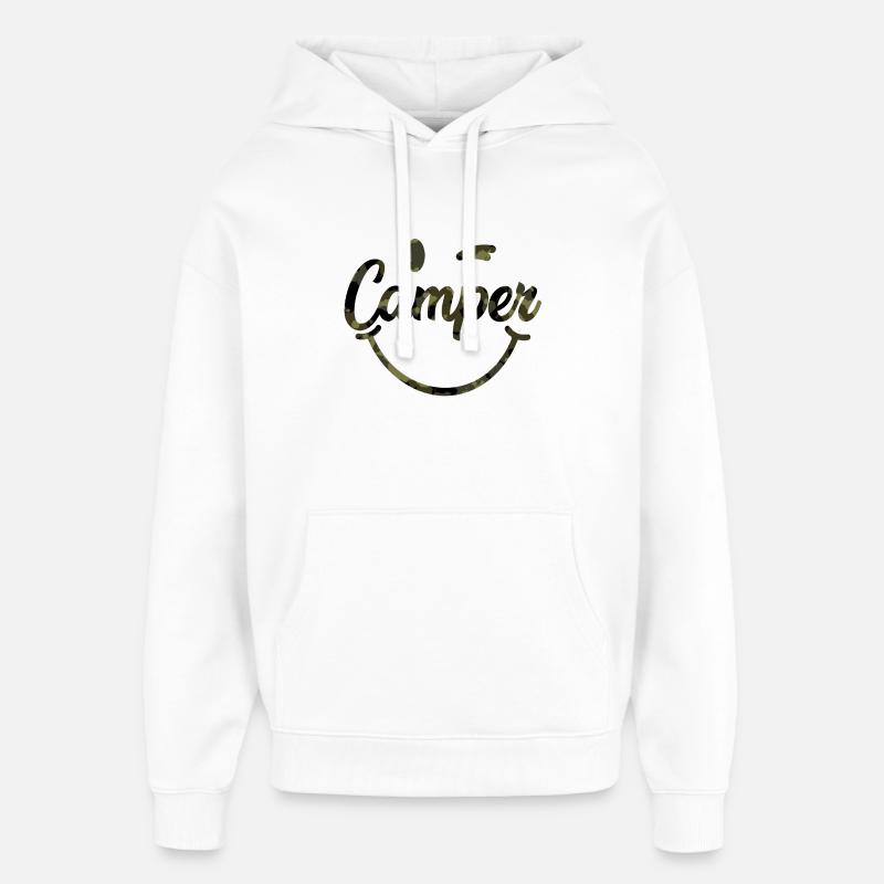 Camouflage Camper Smile - Sweat à capuche unisexe Stanley/Stella Oversized - blanc
