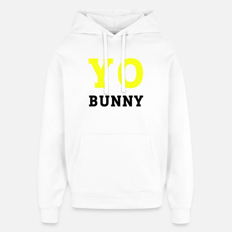 YO BUNNY - Sweat à capuche unisexe Stanley/Stella Oversized - blanc