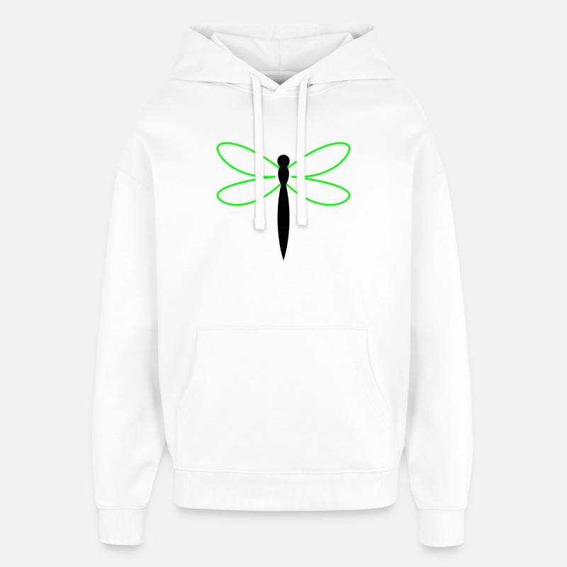 Silhouette de la Libellule - Sweat à capuche unisexe Stanley/Stella Oversized - blanc