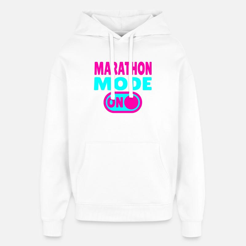 Mode marathon activé – Courir avec passion - Sweat à capuche unisexe Stanley/Stella Oversized - blanc