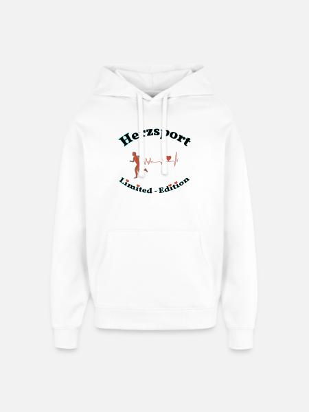 Herzsport - Oversized Unisex Hoodie von Stanley/Stella - Weiß