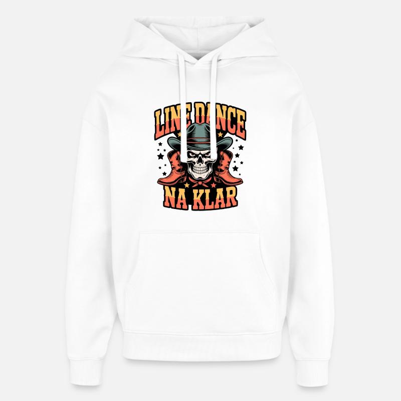 Line Dance Schädel Rodeo - Oversized Unisex Hoodie von Stanley/Stella - Weiß