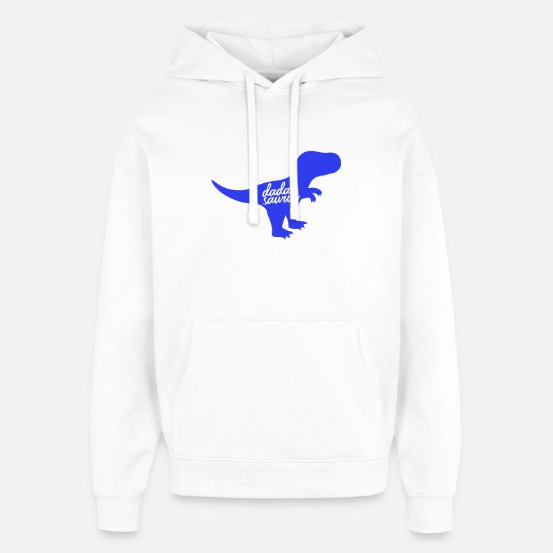 Dadasaurus Funny Dad Dinosaur T-Rex - Oversized Unisex Hoodie by Stanley/Stella - white