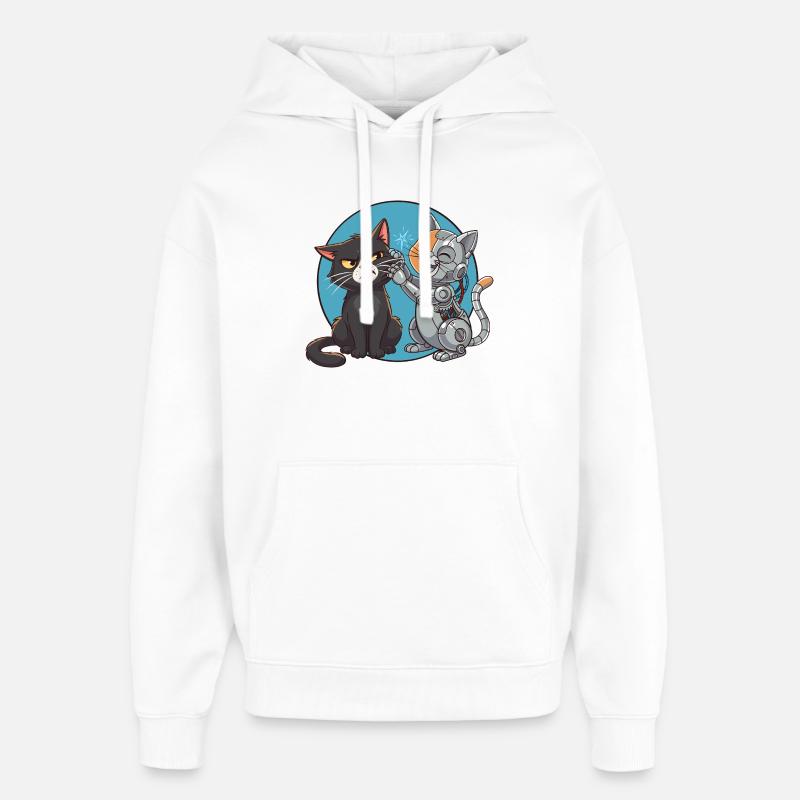 Chat und Roboter - Oversized Unisex Hoodie von Stanley/Stella - Weiß