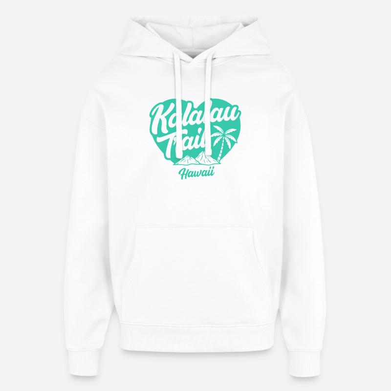 Kalalau Trail Hawaii Vibes - Sweat à capuche unisexe Stanley/Stella Oversized - blanc
