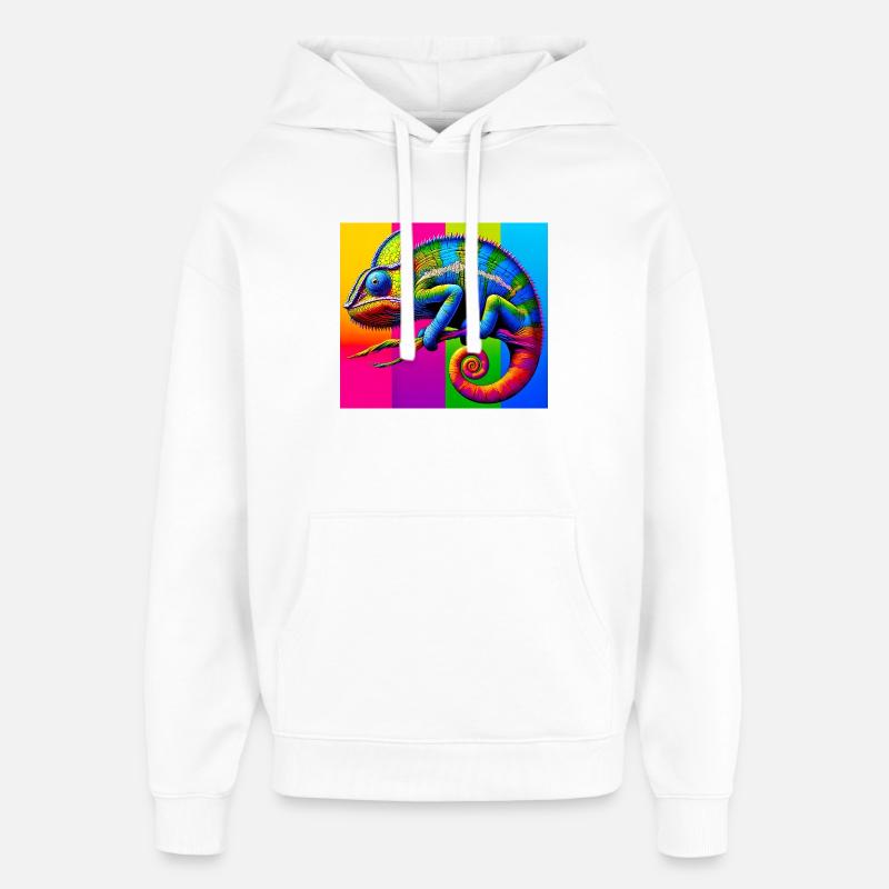 caméléon - Sweat à capuche unisexe Stanley/Stella Oversized - blanc