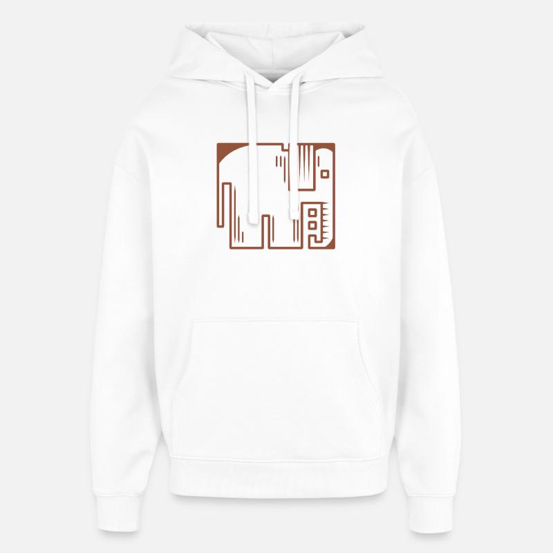 Éléphant - Sweat à capuche unisexe Stanley/Stella Oversized - blanc
