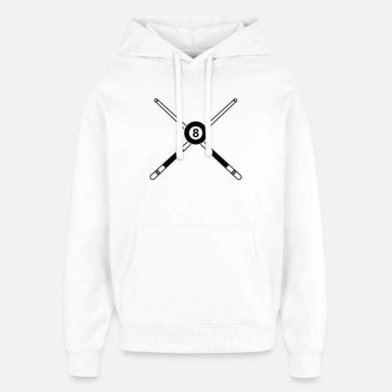 Gekreuzte Billardstäbe Acht-Kugel-Queue - Oversized Unisex Hoodie von Stanley/Stella - Weiß