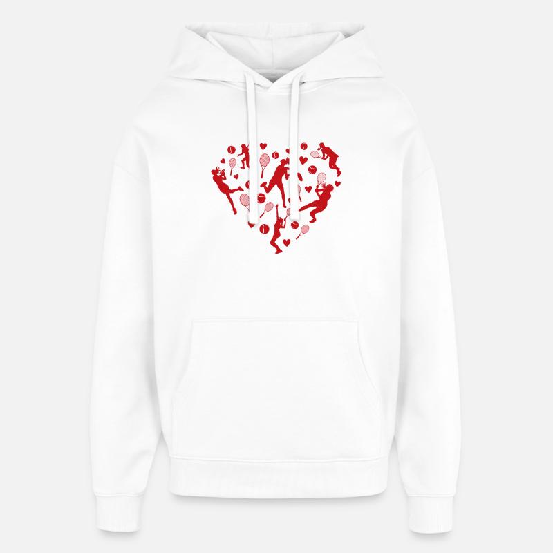 Silhouettes de cœurs de tennis - Sweat à capuche unisexe Stanley/Stella Oversized - blanc