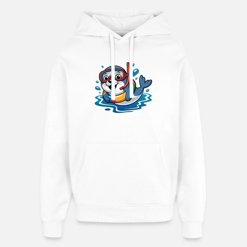 Plongeur des phoques - Sweat à capuche unisexe Stanley/Stella Oversized - blanc