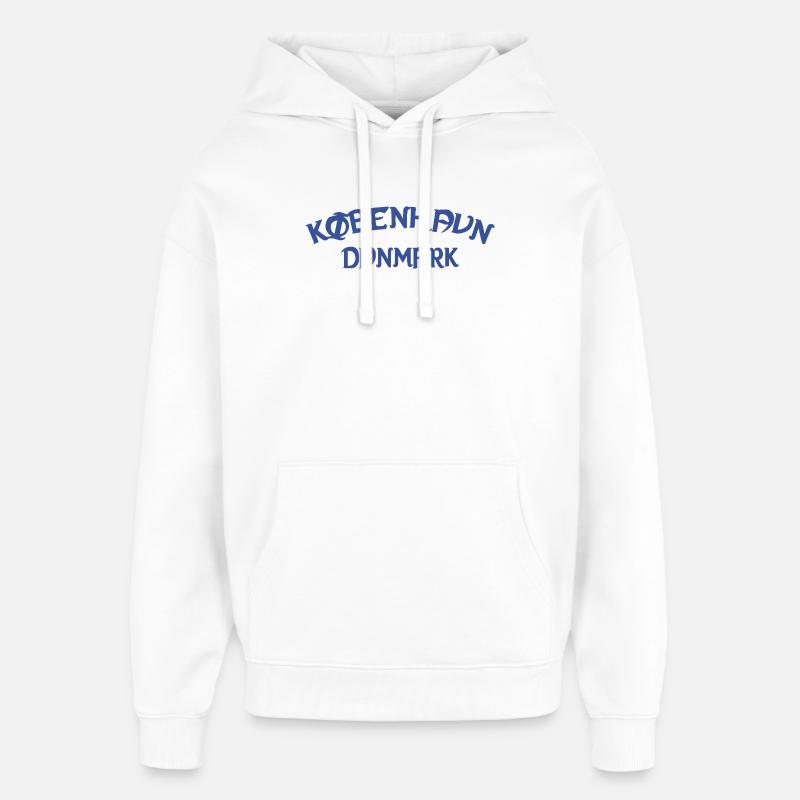 Copenhague pour toujours, Danemark - Sweat à capuche unisexe Stanley/Stella Oversized - blanc