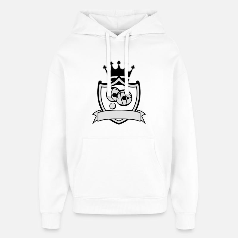 Blason Roi pétanque sans texte - Sweat à capuche unisexe Stanley/Stella Oversized - blanc