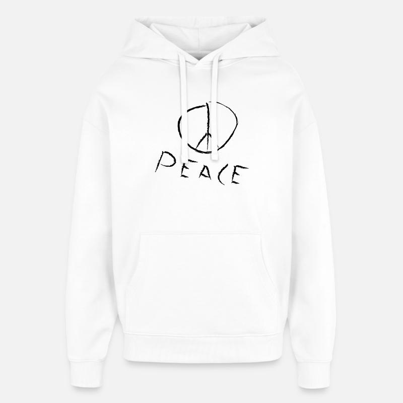 peace exit-shirt - Oversized Unisex Hoodie by Stanley/Stella - white