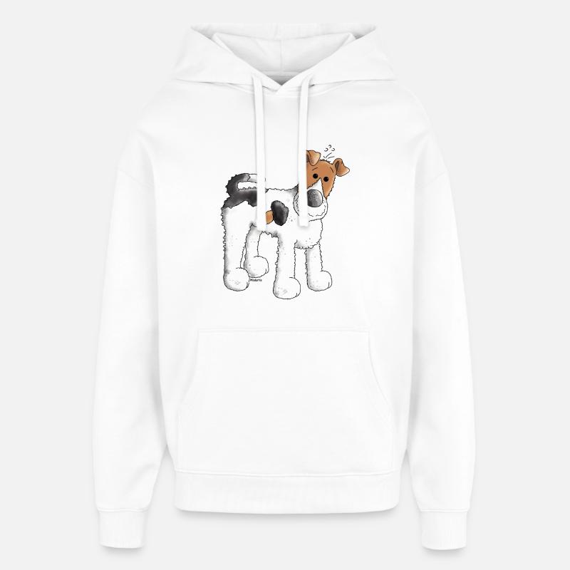 Divertente Fox Terrier - Cane - Cani - Stanley/Stella Oversized Felpa con cappuccio unisex - bianco