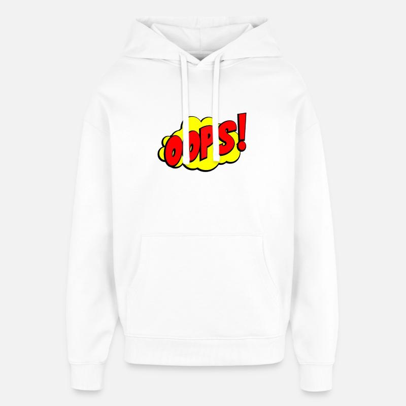 Cartoon Oops Comic Design - Oversized Unisex Hoodie von Stanley/Stella - Weiß