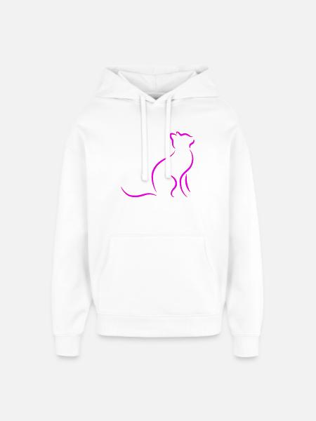Katze - Oversized Unisex Hoodie von Stanley/Stella - Weiß