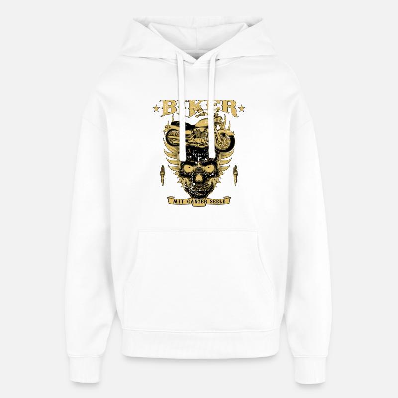 Motards - Sweat à capuche unisexe Stanley/Stella Oversized - blanc