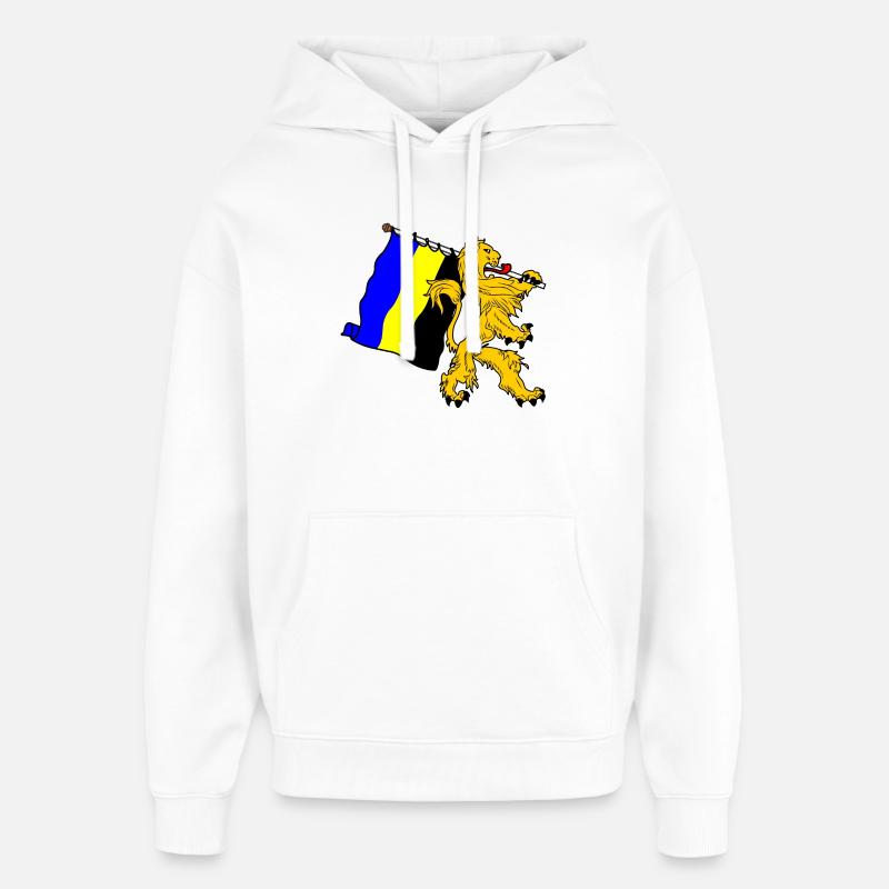 Lion avec drapeau Gelderland - Sweat à capuche unisexe Stanley/Stella Oversized - blanc